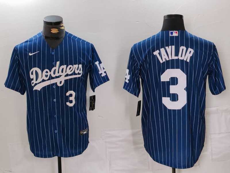 Men%27s Los Angeles Dodgers #3 Chris Taylor Navy Pinstripe Stitched Cool Base Nike Jerseys->los angeles dodgers->MLB Jersey